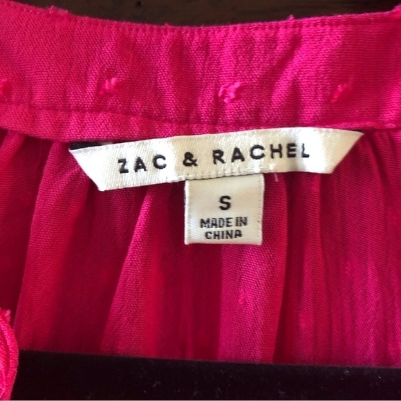 Zac & Rachel lightweight pink clip dot sleeveless blouse in size S - Picture 5 of 8